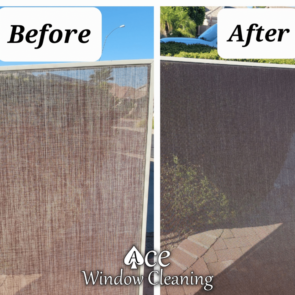 Image of Window Screen Cleanign Before and After